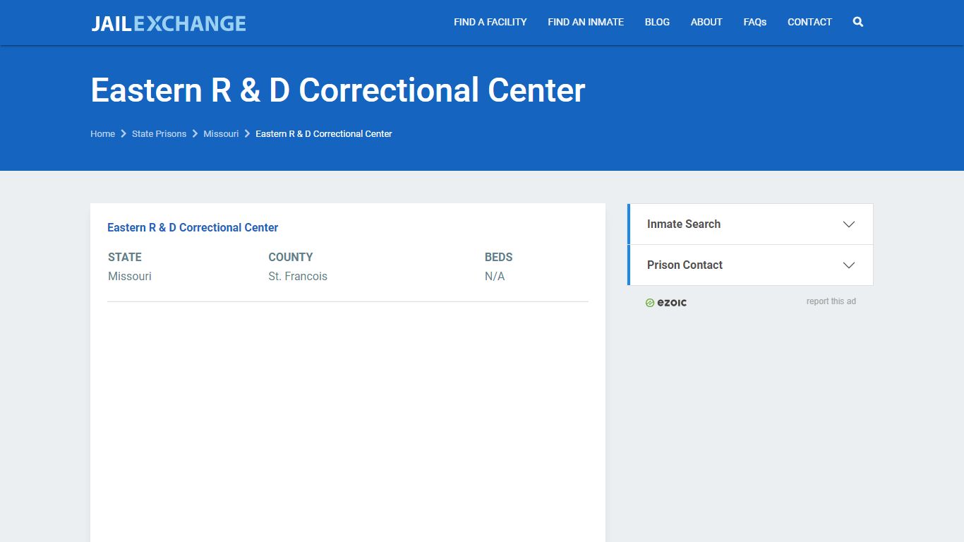 Eastern R & D Correctional Center Prisoner Search ...